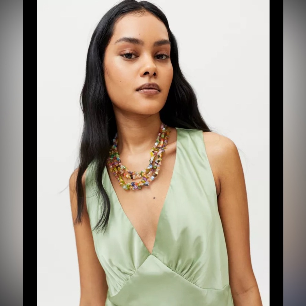 Elegant Mint Green Sleepwear Dress - Picture 4 of 5